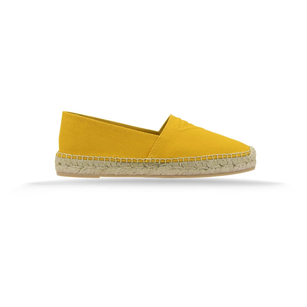 Prada Women's Yellow Canvas Slip-On Espadrilles For