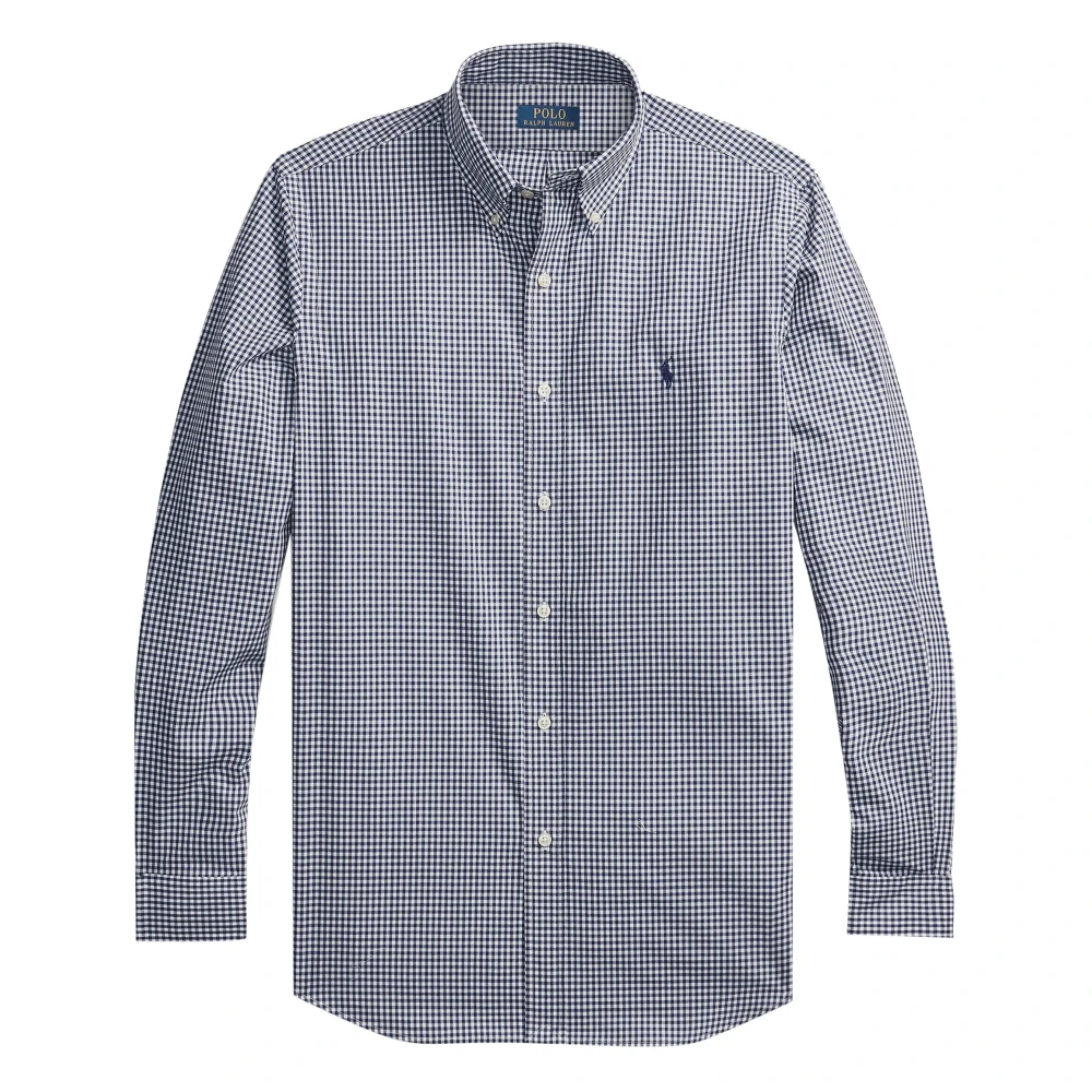 Polo Ralph Lauren Micro-Patroon Poplin Overhemd Blue Heren