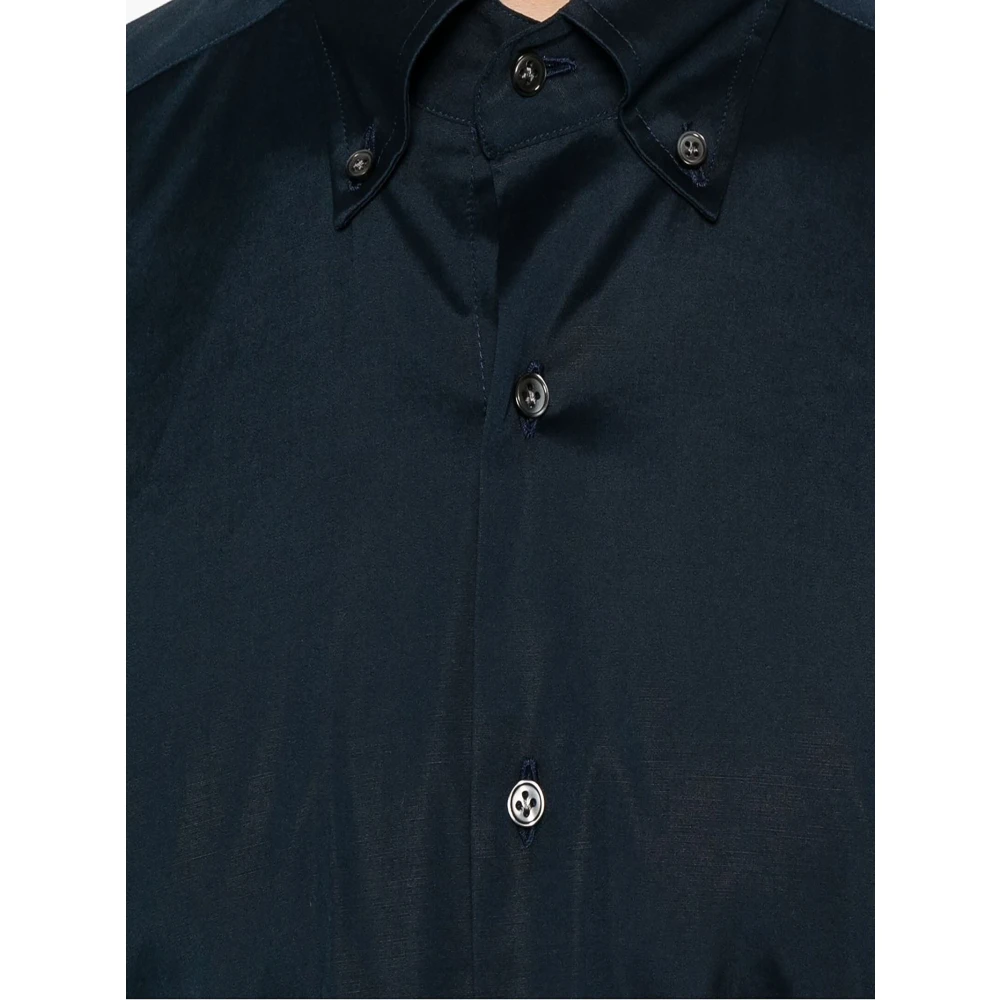 Fay Blauw Katoenmix Poplin Overhemd Blue Heren