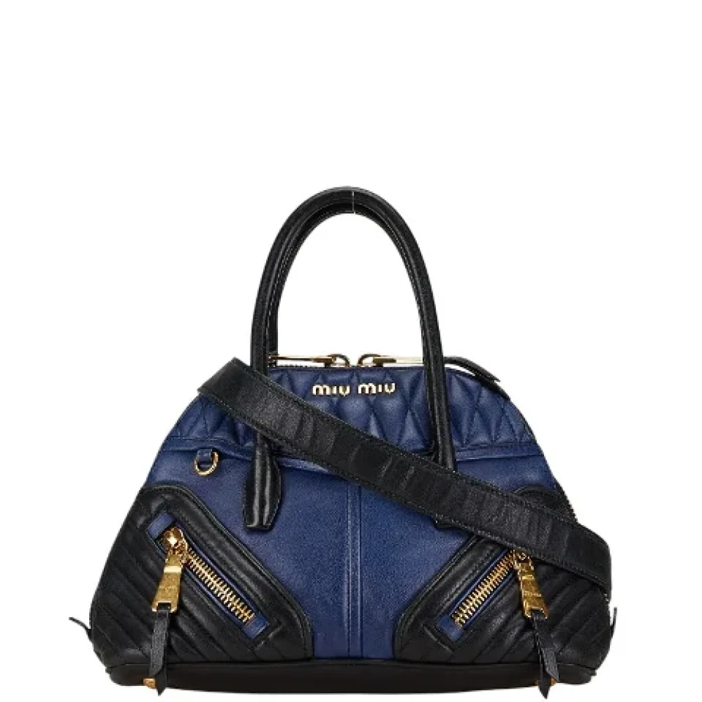 Miu Pre-owned Leather handbags Blue Dames