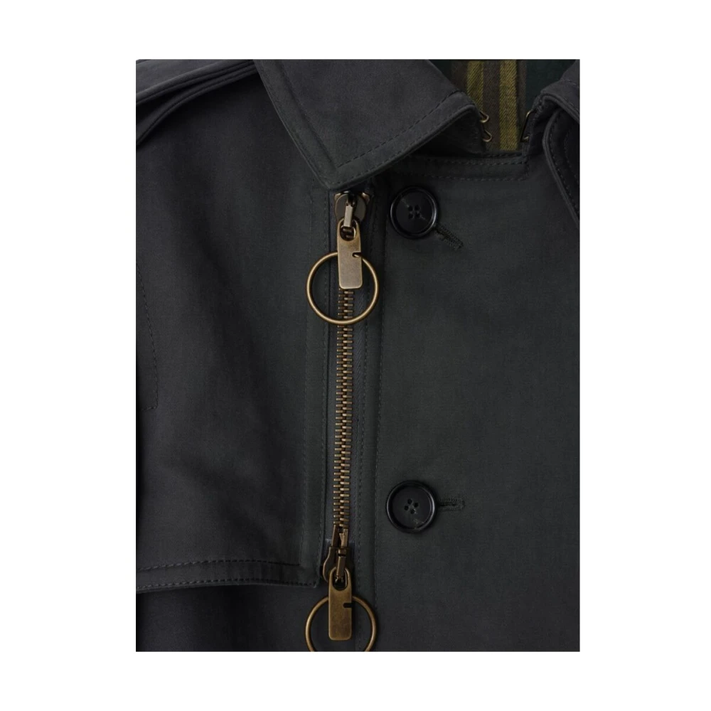 Burberry Donkergrijze Katoenen Jas Blue Dames