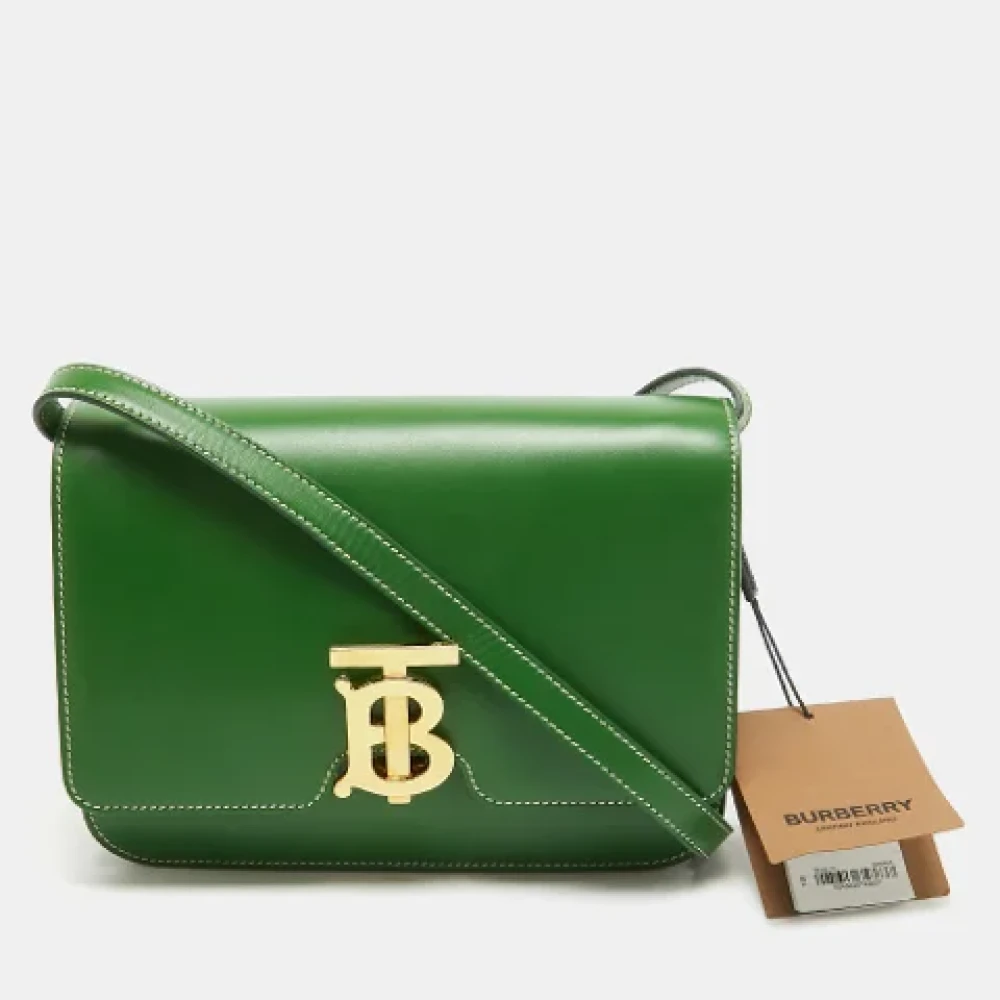 Burberry Vintage Pre-owned Leather shoulder-bags Green Dames