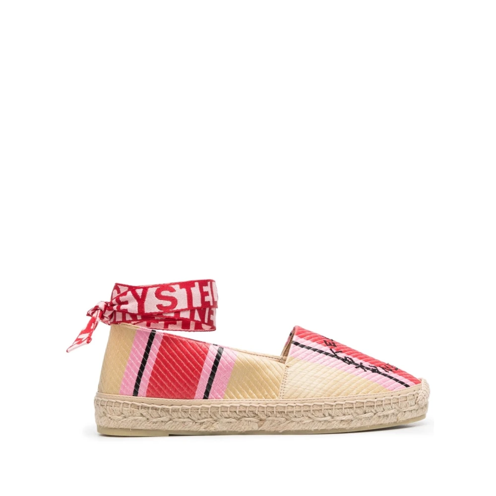 Stella Mccartney Women's Red Embroide Logo Flat Espadrilles