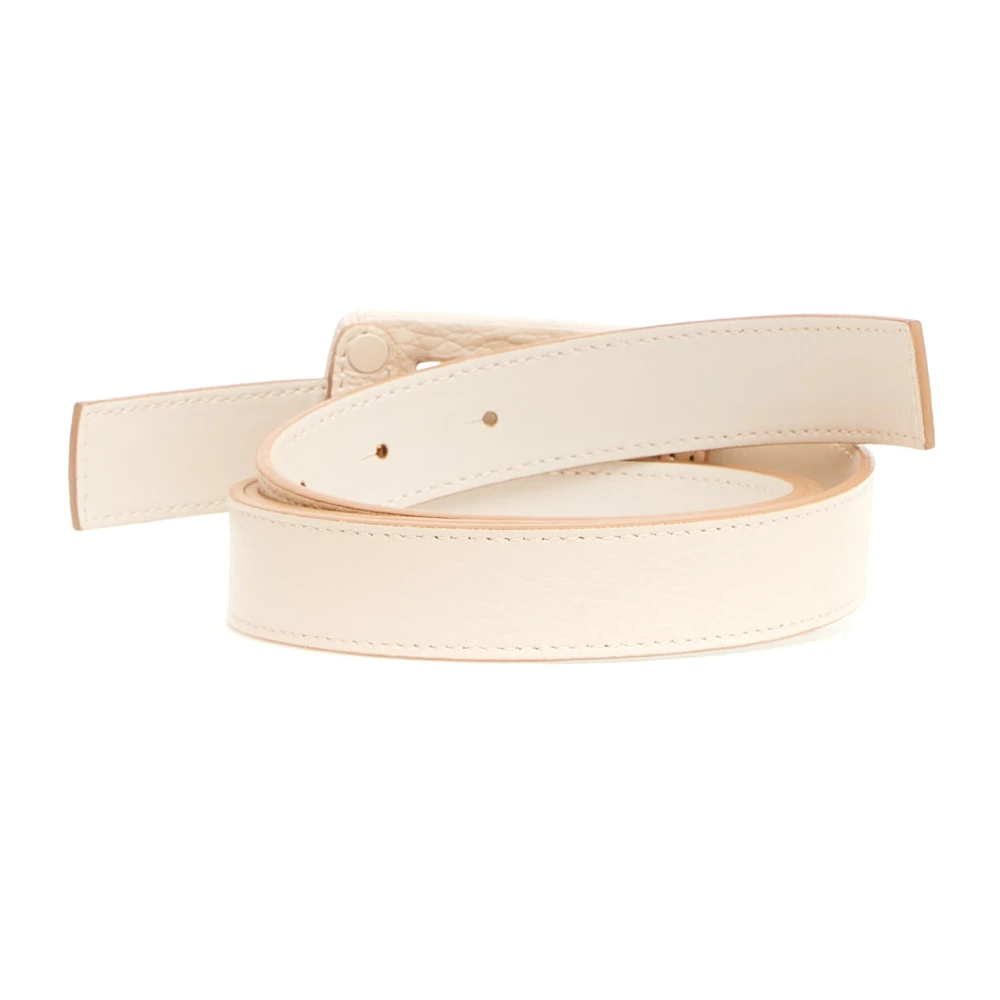 Hogan Witte leren riem met gesp Beige Dames