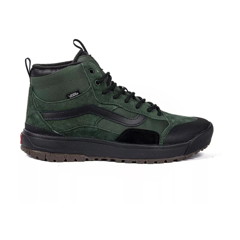 Vans Men's Green Leather Sneakers With Rubber Sole