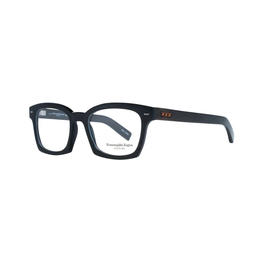 Ermenegildo Zegna Zwarte Trapezium Optische Monturen met Demo Lenzen Black Heren