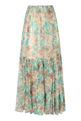 floral-print-beige-silk-skirt