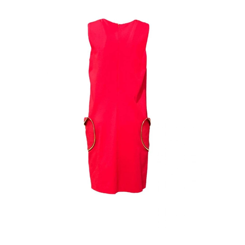Cavalli Class Katoenen jurk met zijzakken Red Dames