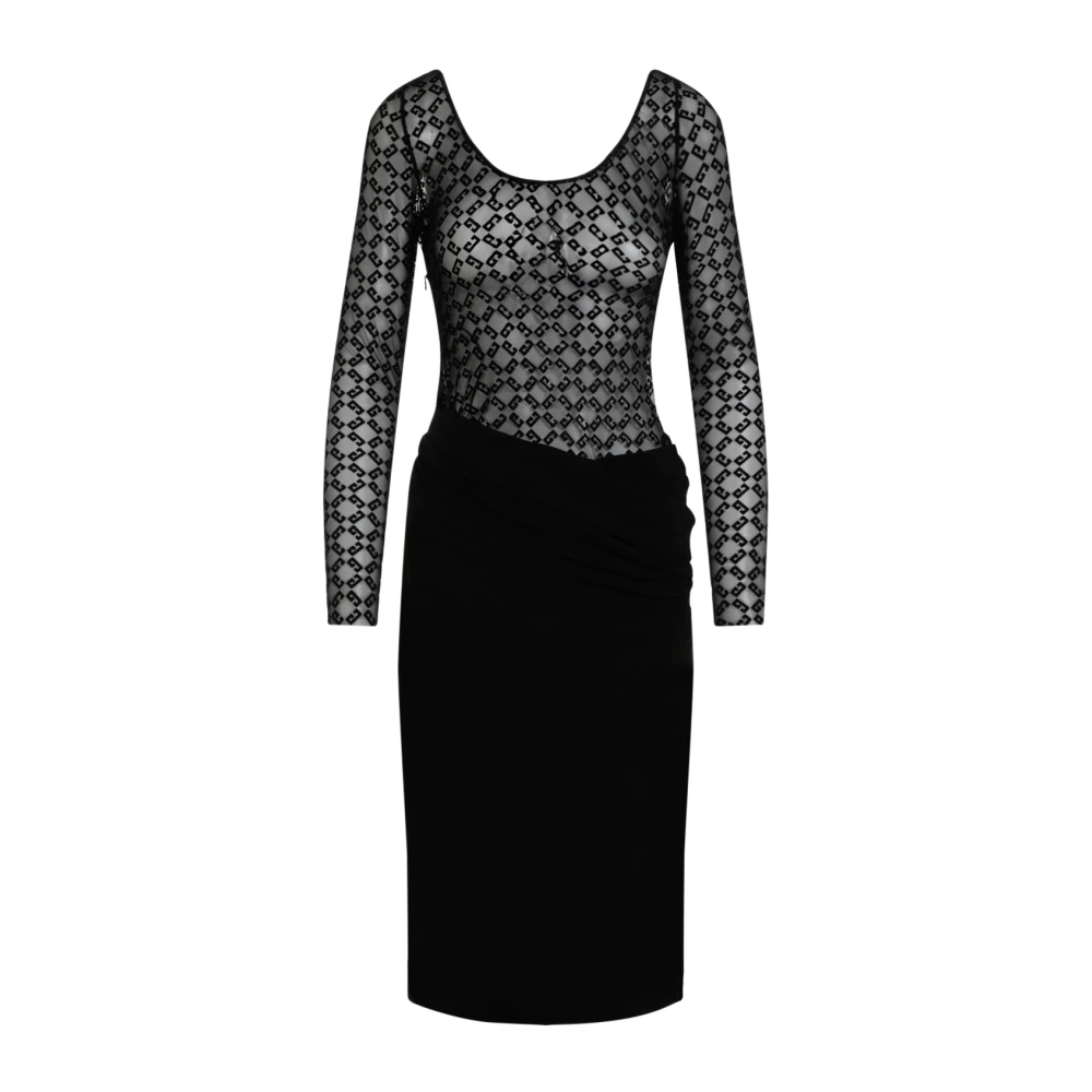 Givenchy Jurk met lange mouwen en gedrapeerd effect Black Dames