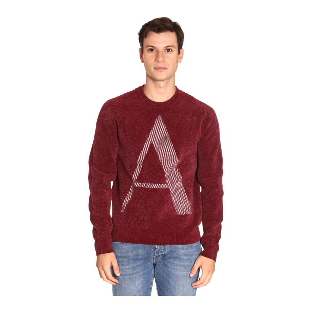 Armani Exchange Luxe Chenille Sweater Red Heren