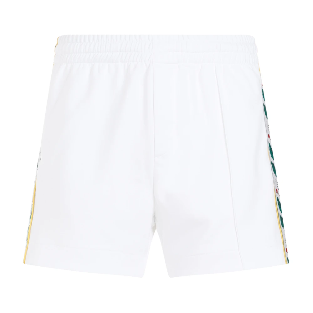 Casablanca Witte Laurel Track Polyester Shorts White Heren