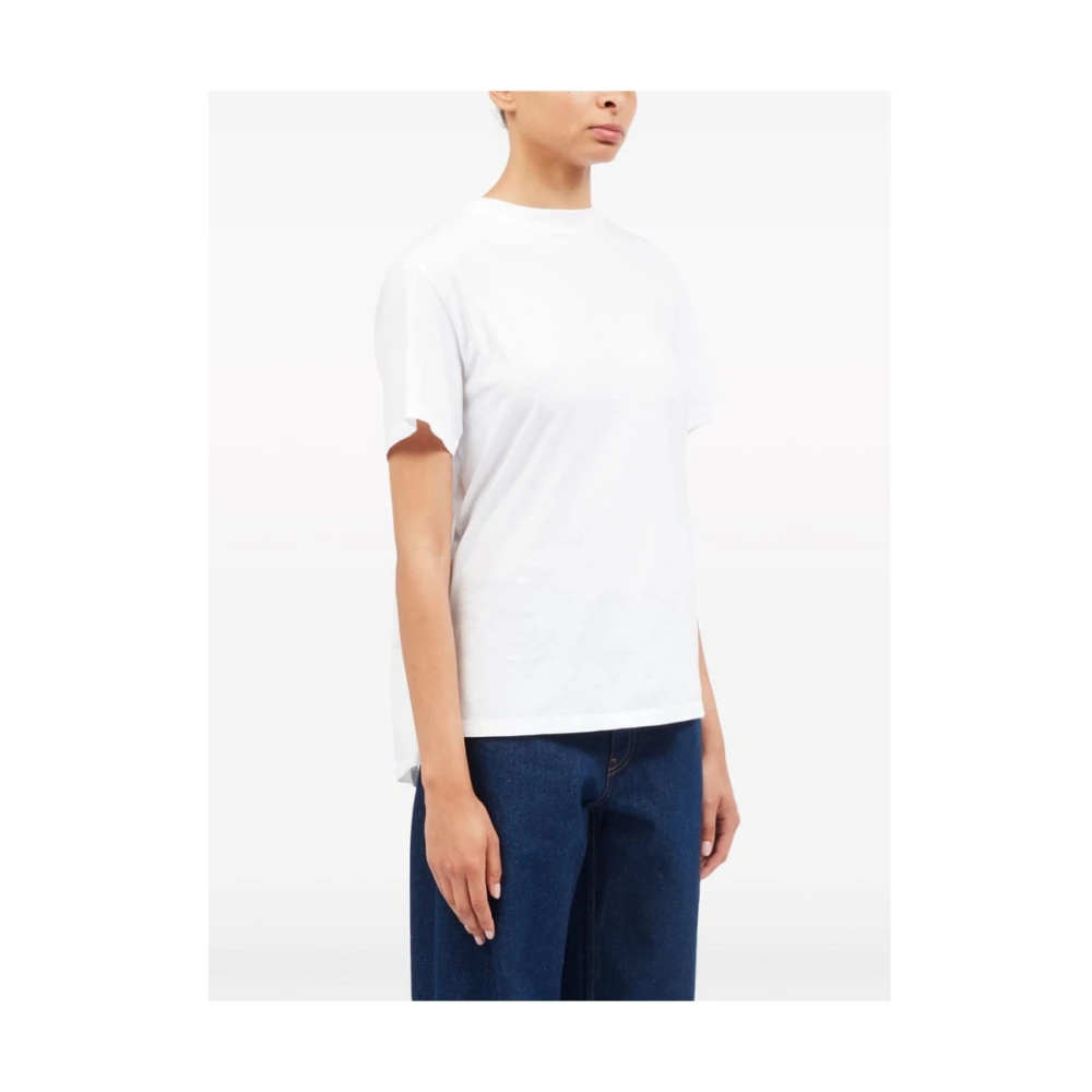 MM6 Maison Margiela Gelaagd Katoenen T-shirt met Open Rug White Dames
