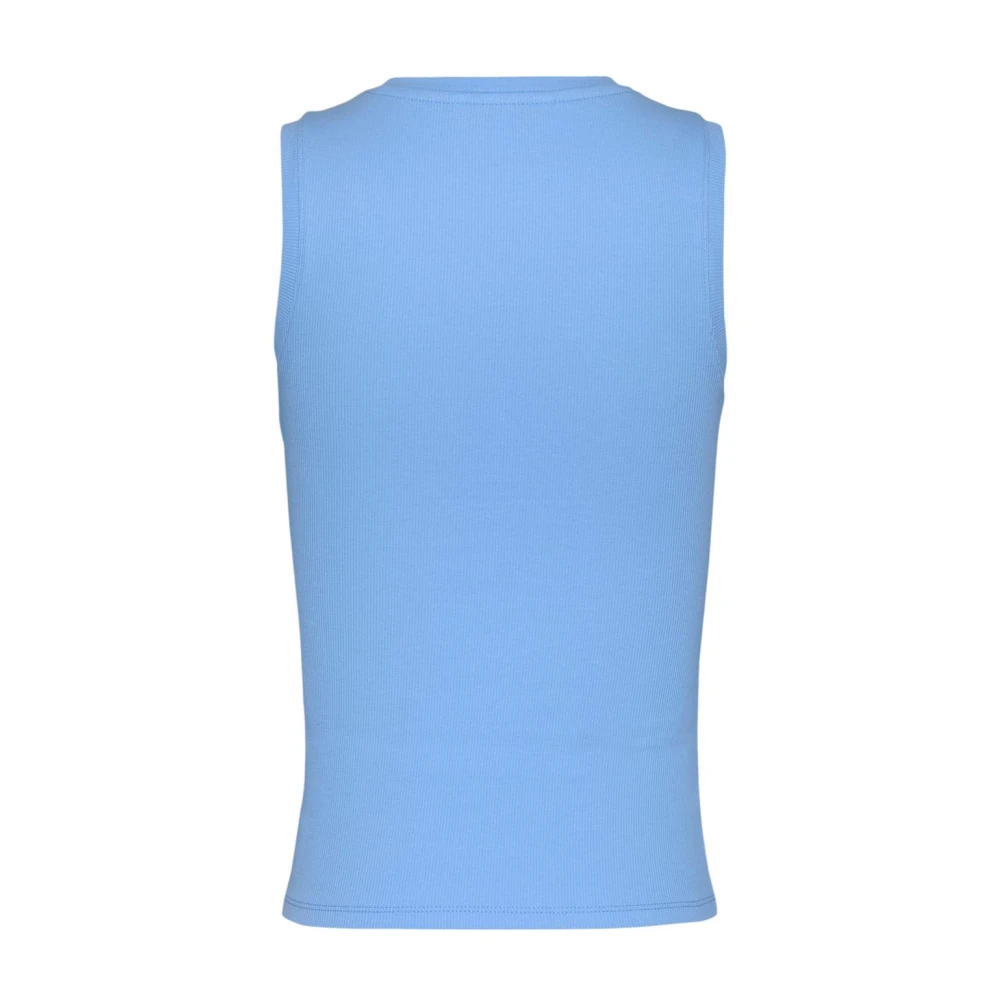 Tommy Jeans Lichtblauwe Mouwloze Top Slip-On Stijl Blue Dames