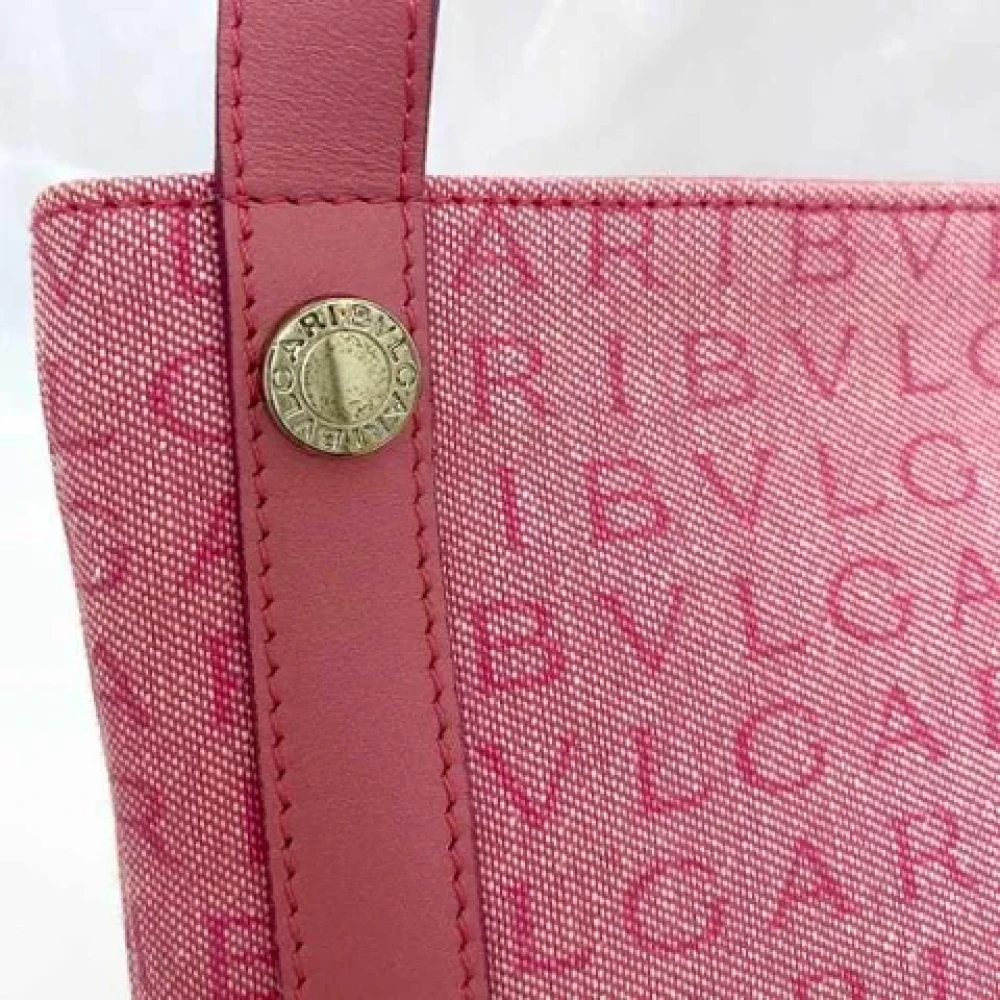 Bvlgari Vintage Pre-owned Canvas shoulder-bags Pink Dames