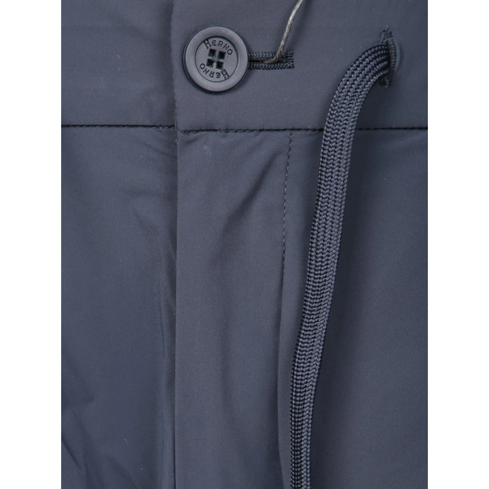 Herno Blauwe broek met trekkoord in de taille Blue Heren