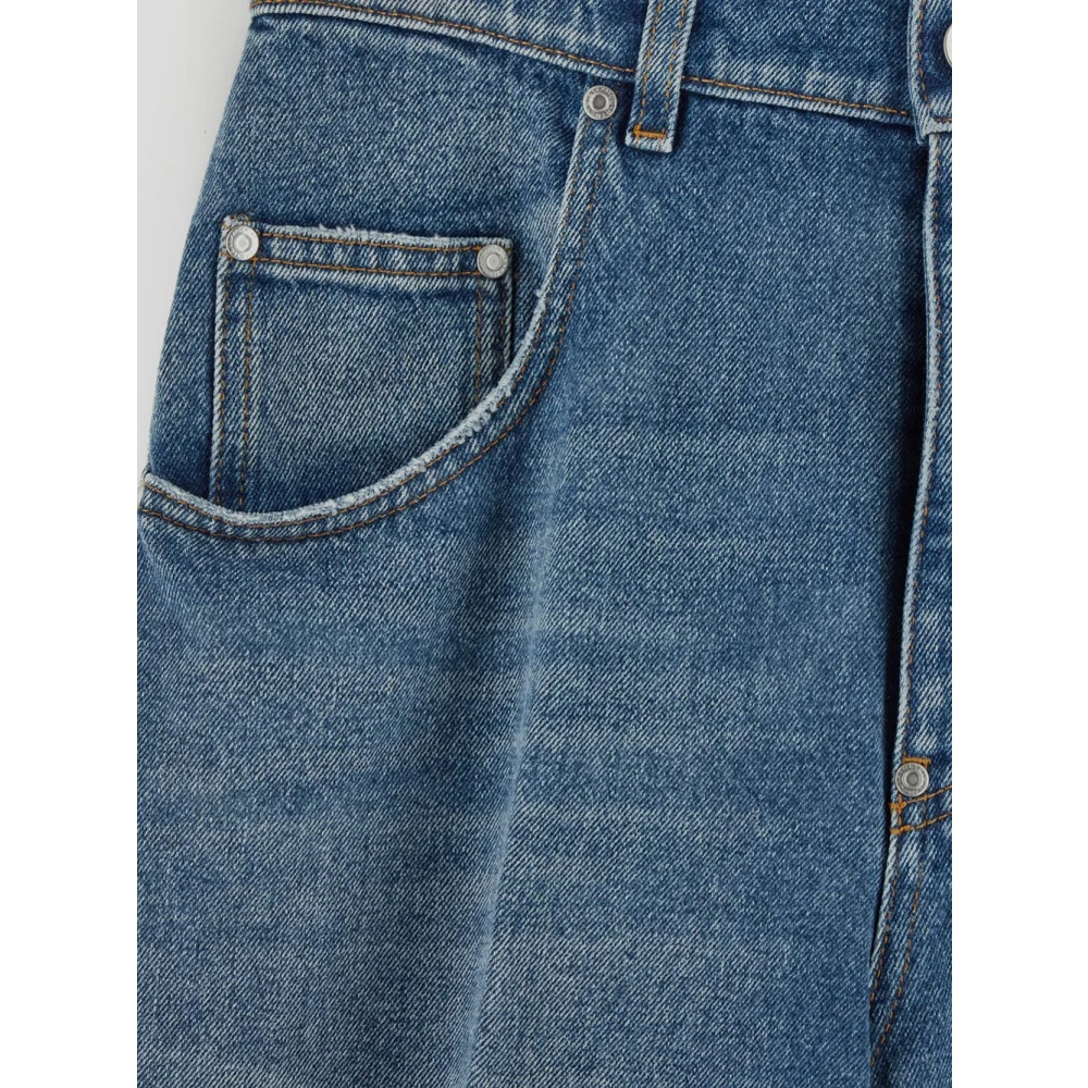 Stella Mccartney Wijde Pijp Katoenen Jeans Blue Dames