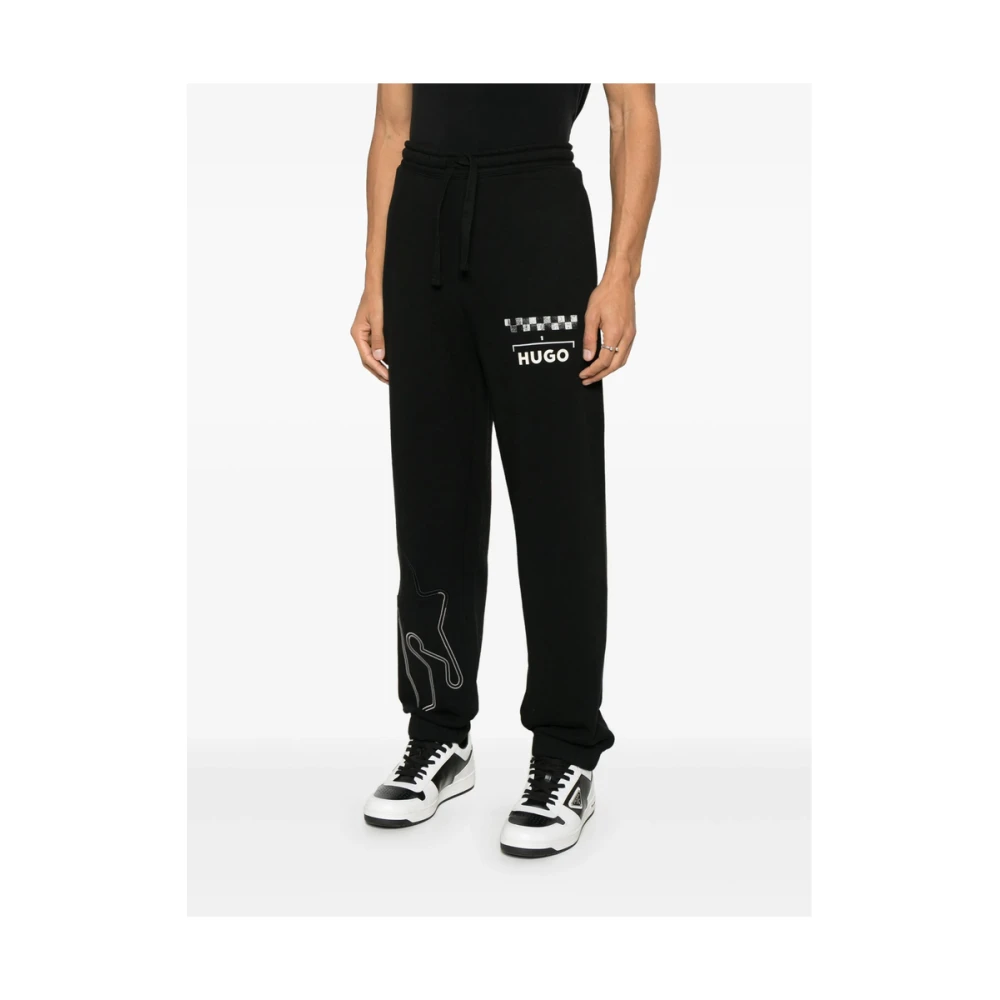 Hugo Boss Zwarte Elastische Trekkoord Taillebroek Black Heren