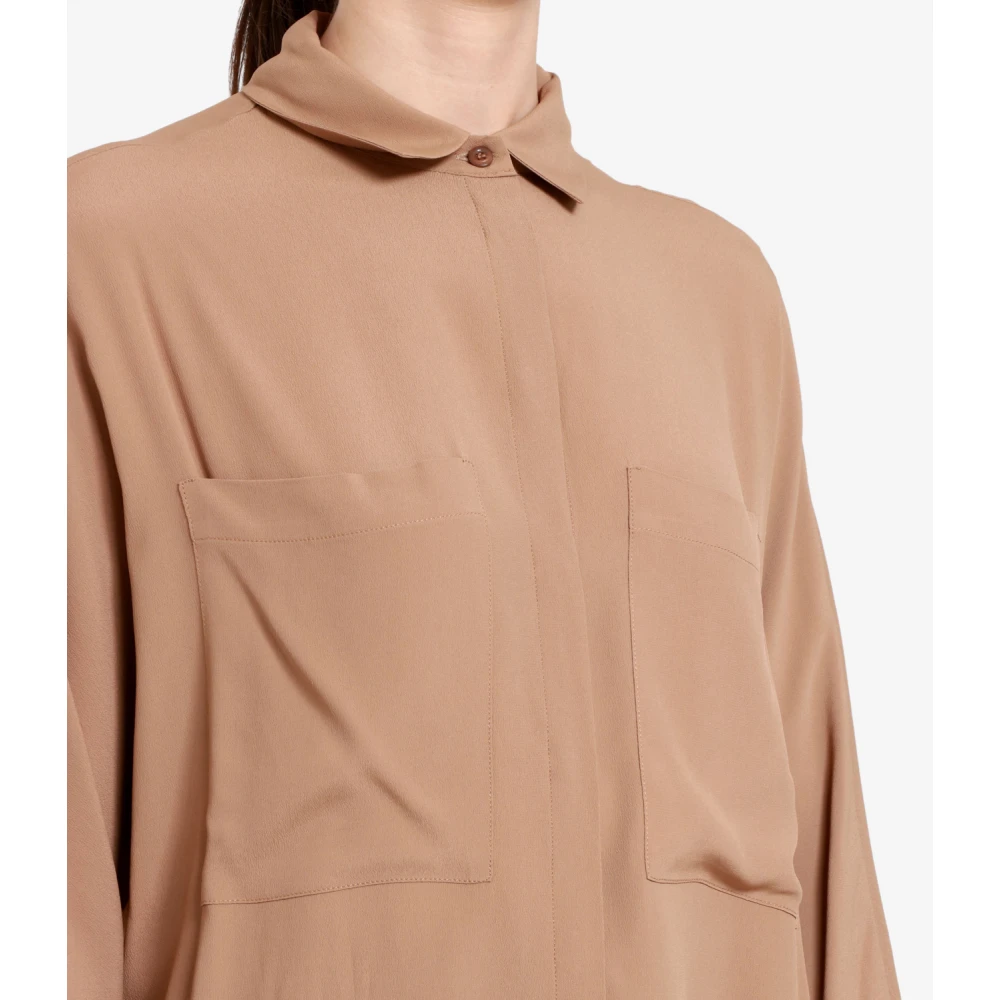Semicouture Oriana Crepe de Chine Shirt Brown Dames