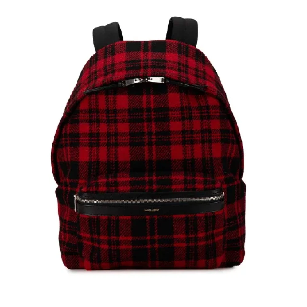 Yves Saint Laurent Vintage Pre-owned Canvas backpacks Red Heren