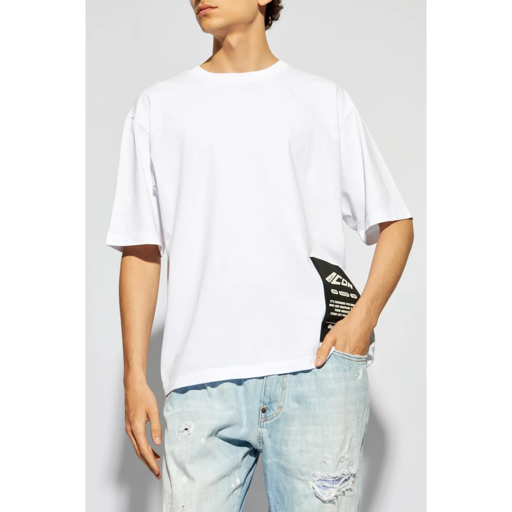 Dsquared2 T-shirt met logo patch White Heren