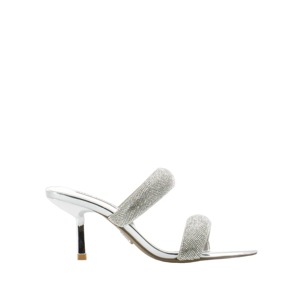 Steve Madden Gray Heeled Mules, Female, 4 Uk, Notch High Heel Sandals