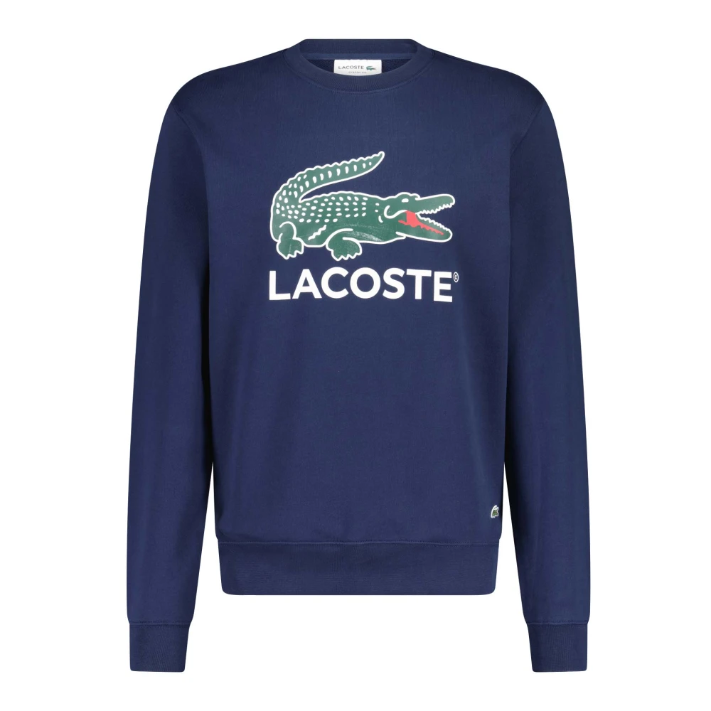 Lacoste Sweatshirt met Logo-Print Blue Heren
