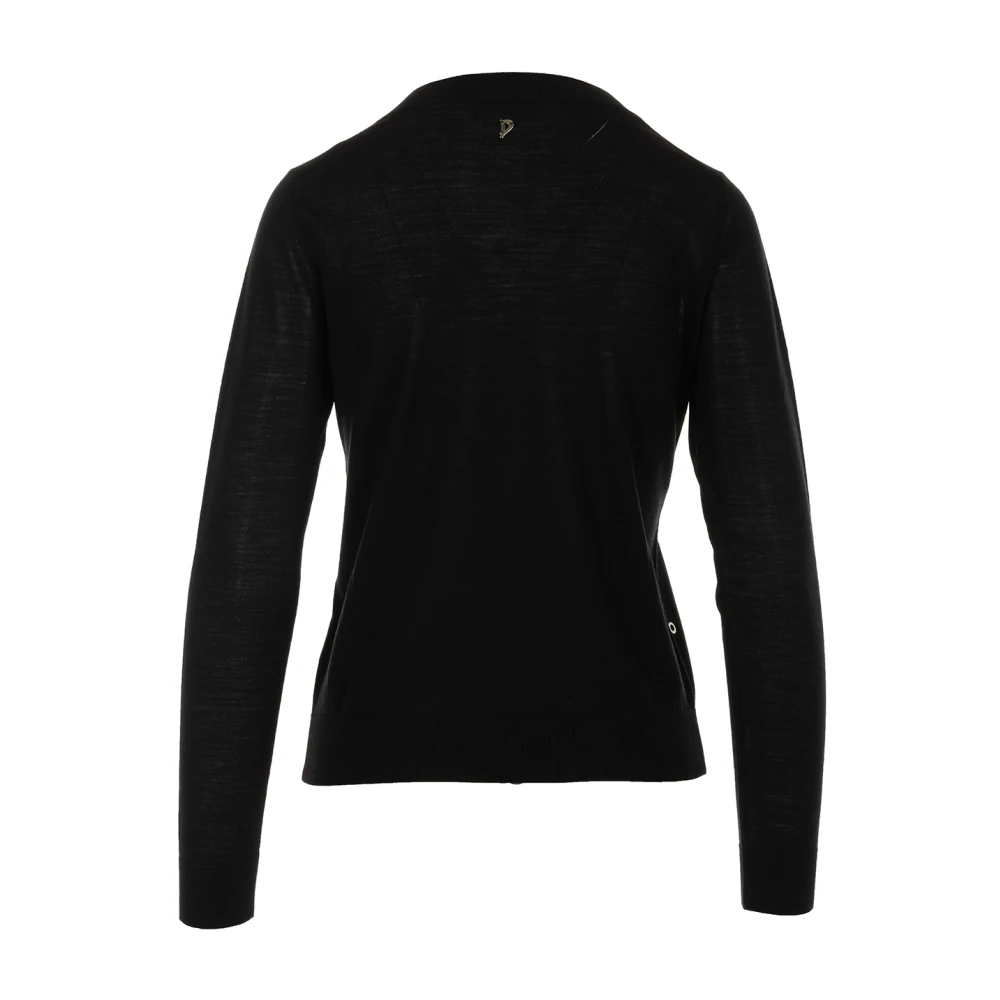 Dondup Zwarte Trui V-Hals Stijl Black Dames