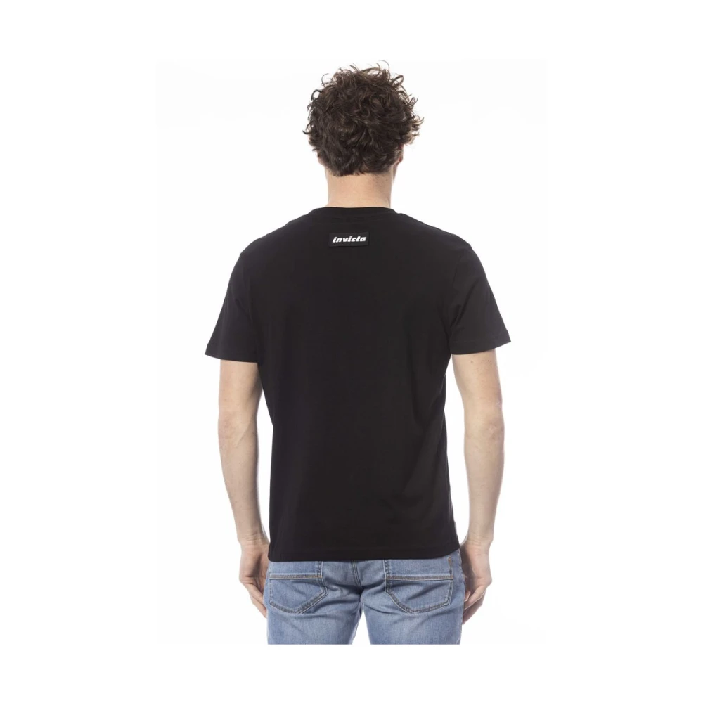 Invicta Zwart Katoenen T-shirt met Logoprint Black Heren