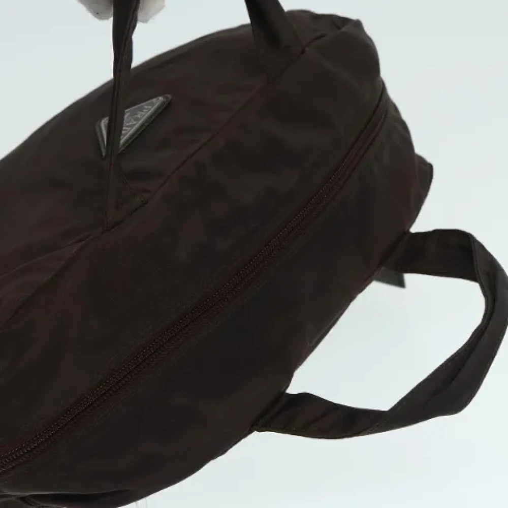 Prada Vintage Pre-owned Fabric handbags Brown Dames