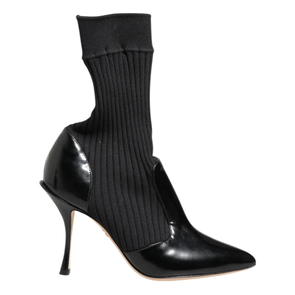 Dolce & Gabbana Vrouw Zwart Schoenen Dames, 37 Eu, Leer, Korte Laarzen