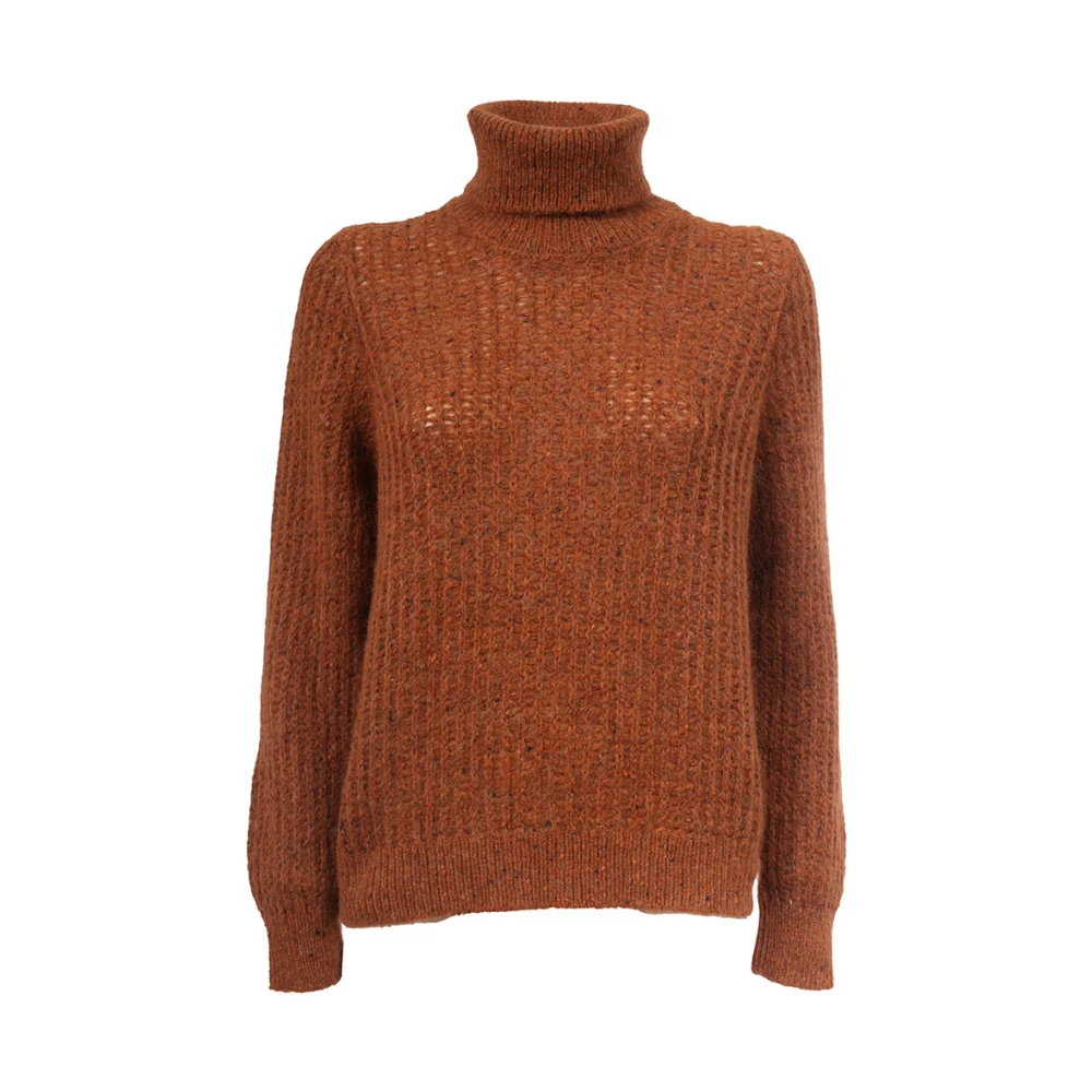 Gran Sasso Slim Fit High Neck Turtleneck Brown Dames