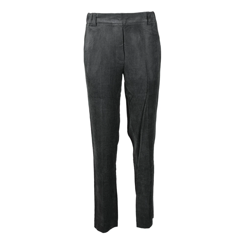 Alysi Katoen Viscose Broek Gray Dames