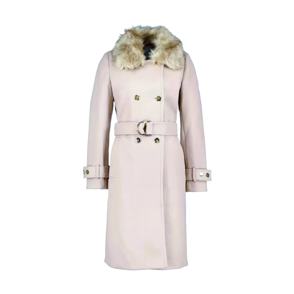 Hollies Elegante double-breasted jas met gouden knopen White Dames