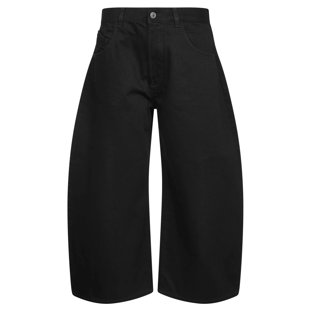 The Attico Women's Black Balloon Cropped Jeans - Loose Fit Jeans - W26 - Jeans