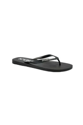 Minimalistiska flip-flops med vertikal logotyp