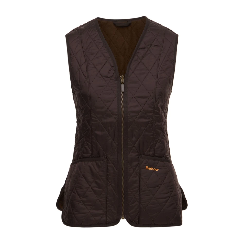 Barbour Bruine Fleece Vest met Zakken Brown Dames