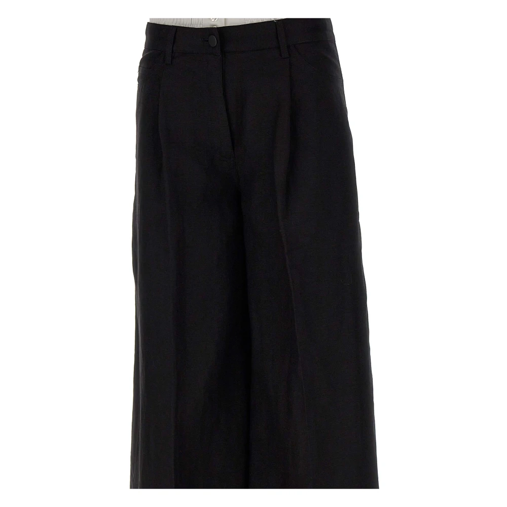 Remain Birger Christensen Zwarte Linnen en Viscose Broek Black Dames