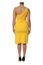 robe-jaune-a-une-epaule-avec-fente-laterale