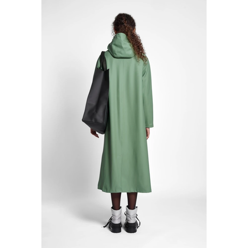 Stutterheim Waterdichte Knielange A-Lijn Regenjas Green Dames