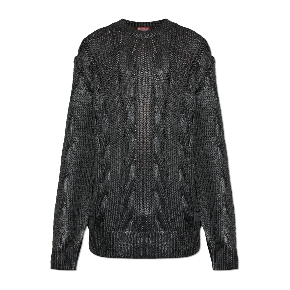 Diesel Herr Svart Stickade Tröjor 2XL, Sweater K-Michiu
