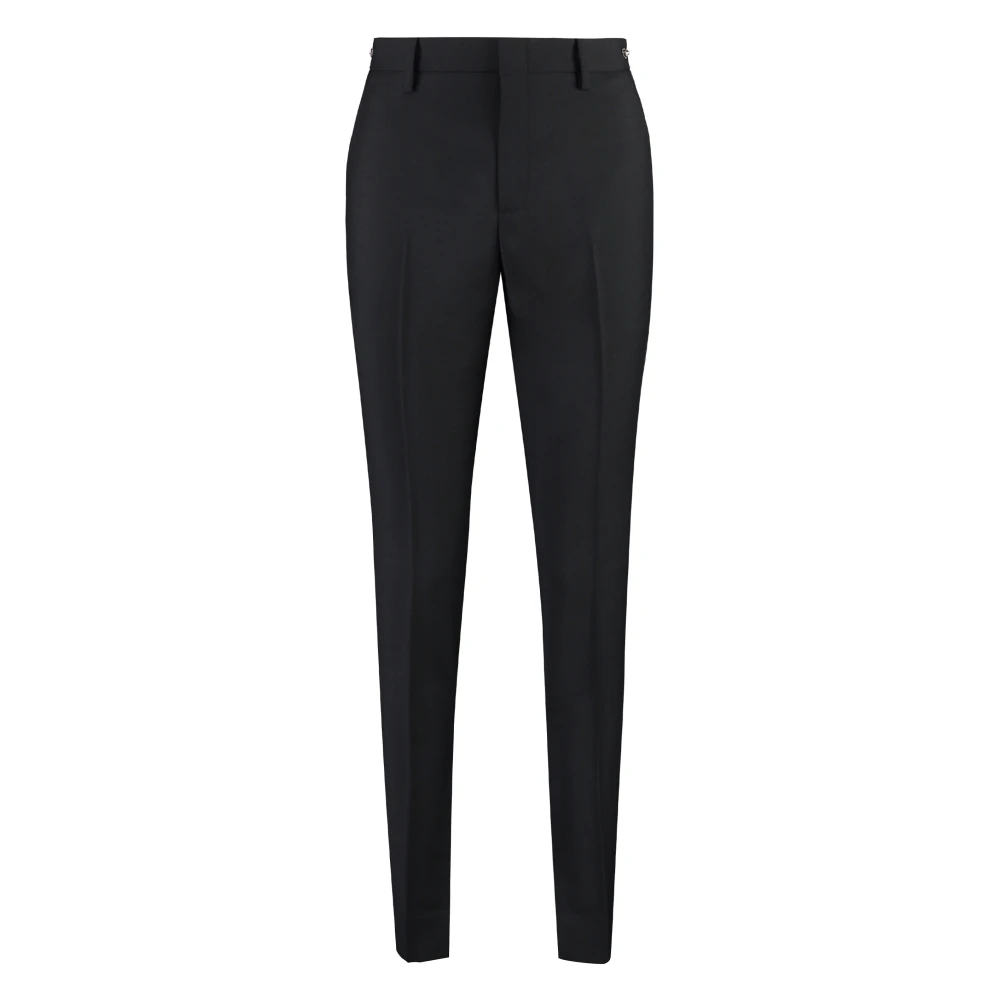 Gucci Women's Black Wool Blend Trousers With Pockets - Slim-Fit Trousers - 2XS - Trousers