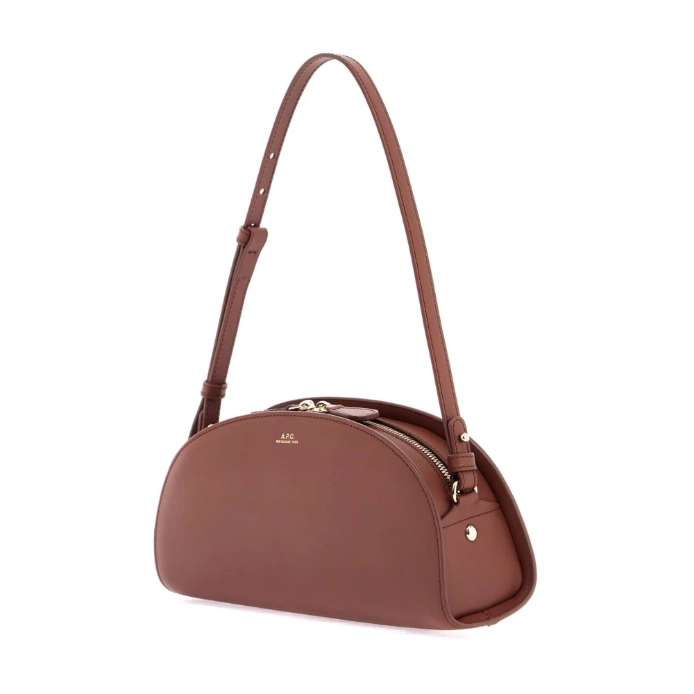 A.p.c. Gestructureerde Demi-Lune Schoudertas Brown Dames