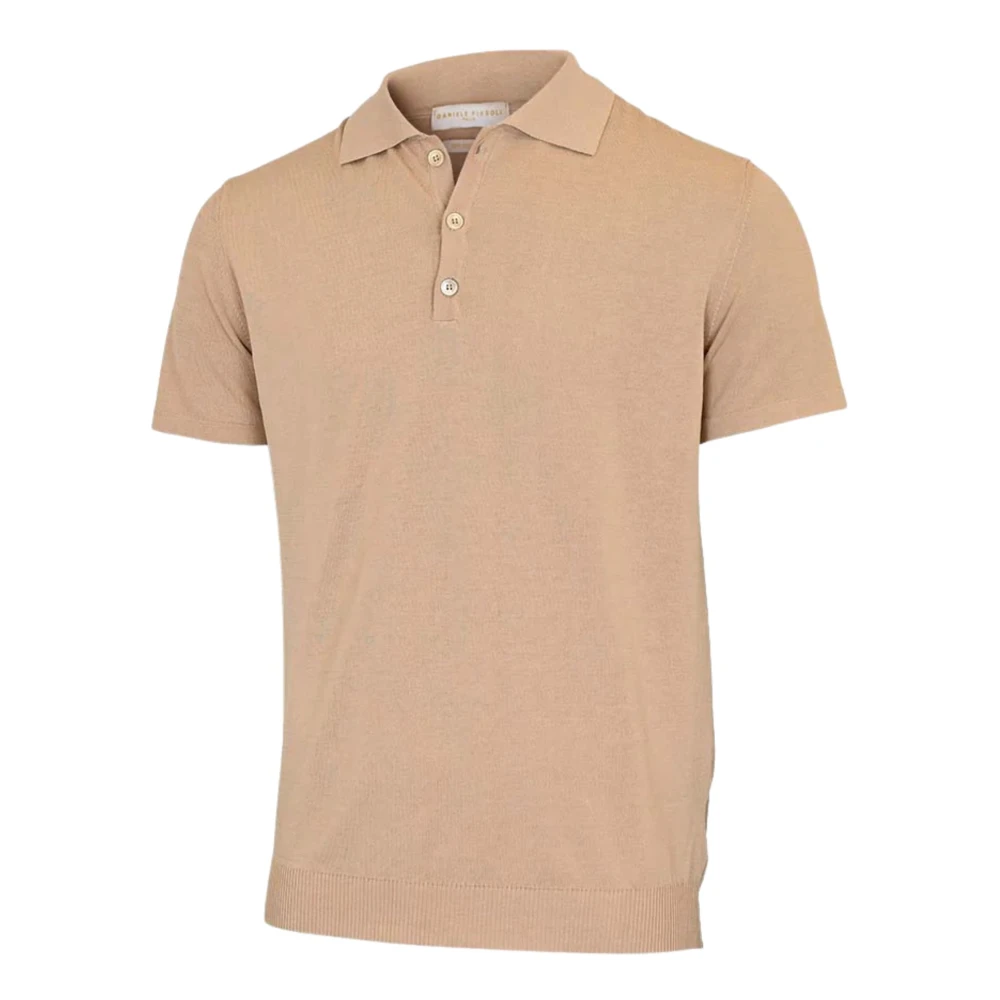 Daniele Fiesoli Katoenen Polo met Korte Mouwen Sand Beige Heren