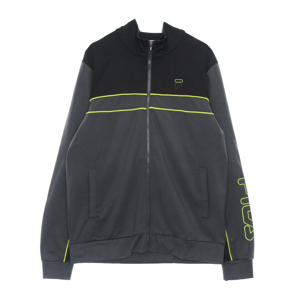 Fila Men's Multicolor Zip-Throughs, Xl, Track Jacket Asphalt/Black High Neck