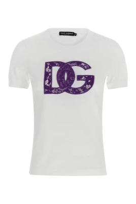 Jersey T-shirt med spetsinlägg