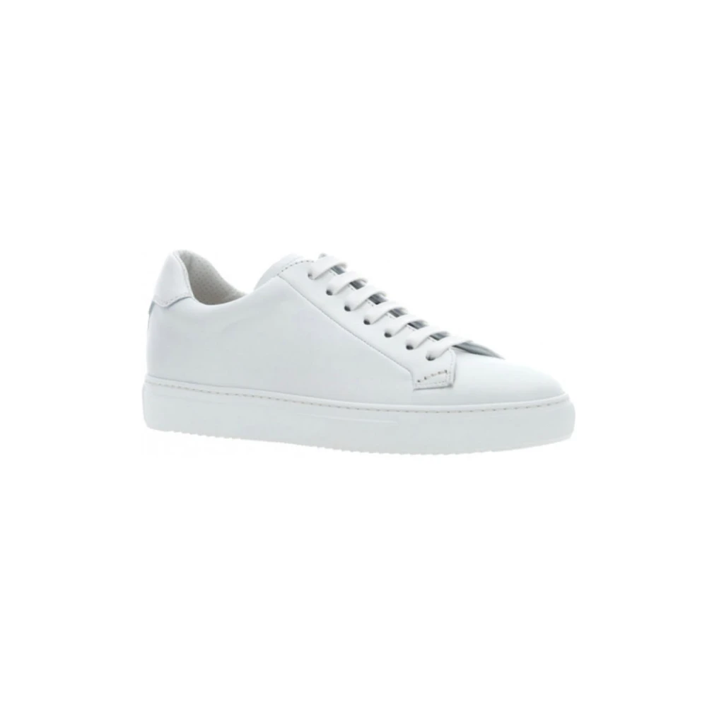 Doucal’s Minimalistisch Design Zwarte Leren Sneakers Heren Schoenen Wit