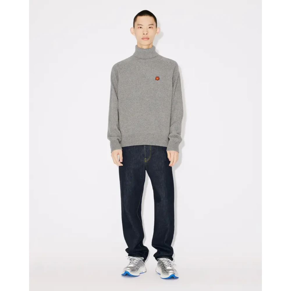 Kenzo Grijze Coltrui met Boke Flower Embleem Gray Heren