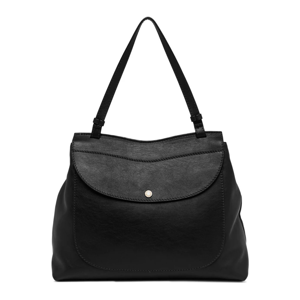 Gianni Chiarini Zwarte leren handtas met iconische ringknoop Black Dames