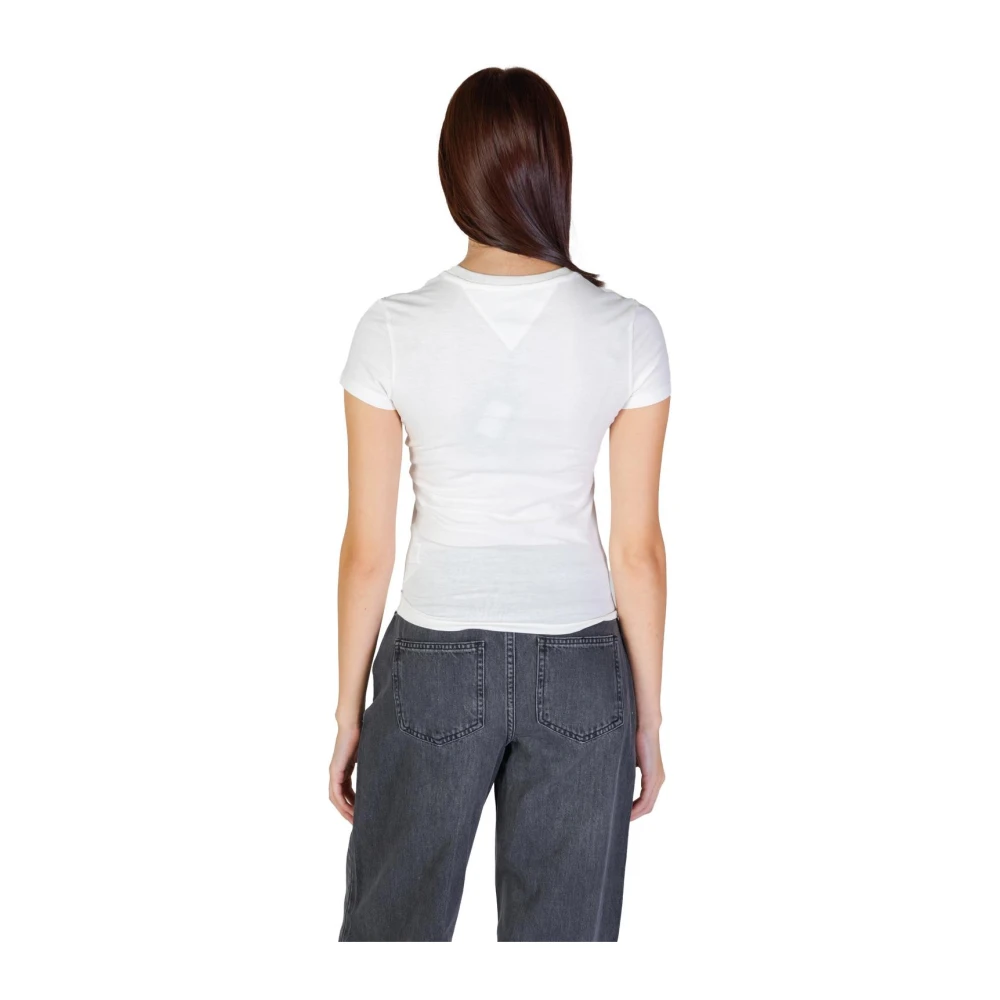 Tommy Jeans Wit Logo Tee Katoenen T-shirt White Dames