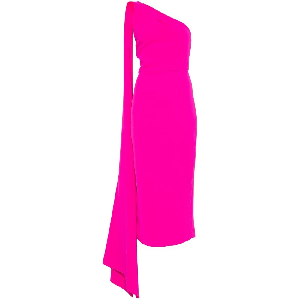 Solace London Magenta Roze One-Shoulder Jurk met Sjaal Pink Dames
